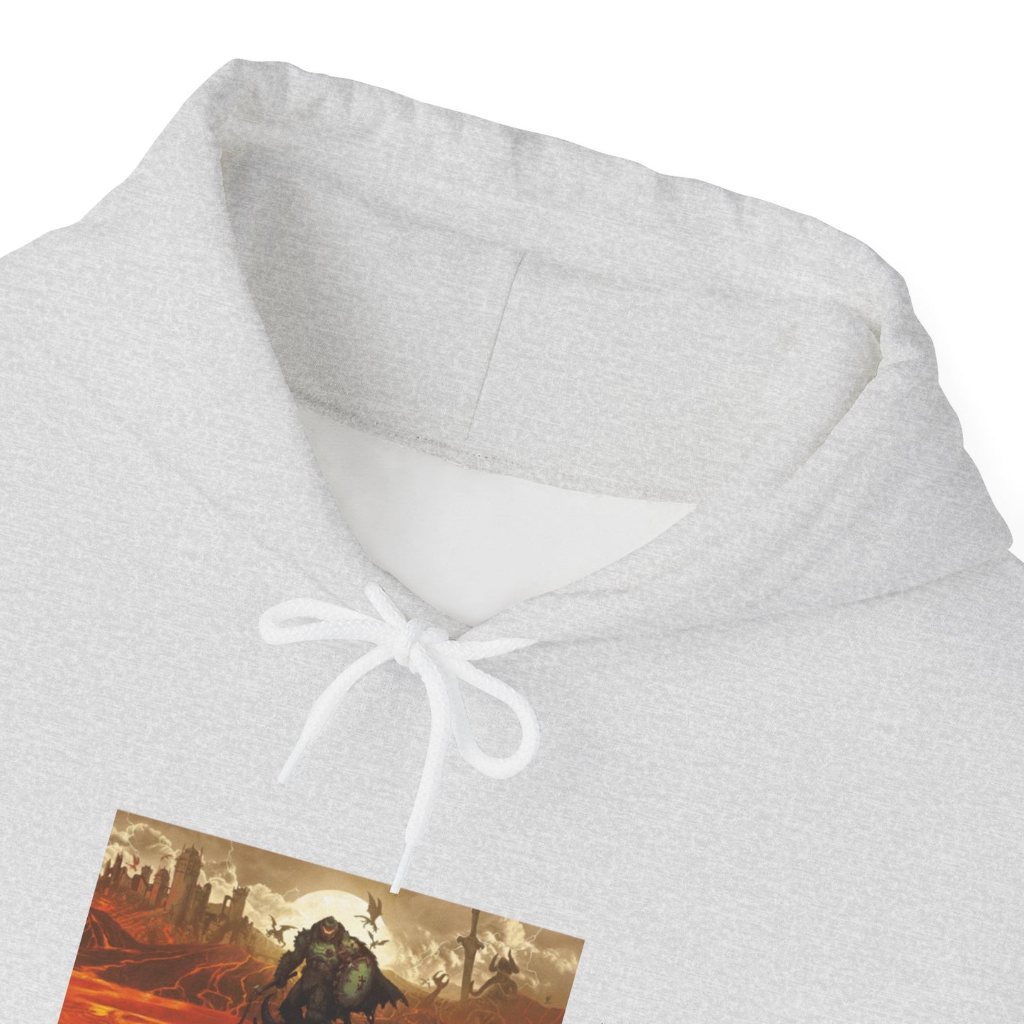 DOOM: The Dark Ages Hoodie – Slayer Over Hellfire Scene (Gray)