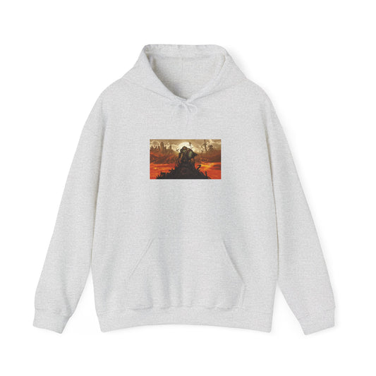 DOOM: The Dark Ages Hoodie – Slayer Over Hellfire Scene (Gray)