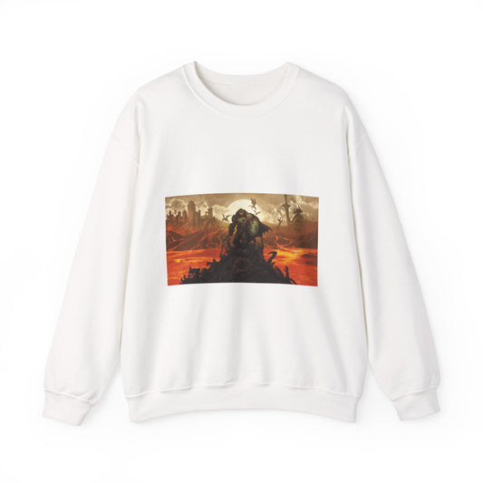 DOOM: The Dark Ages Sweatshirt – Slayer Over Hellfire Scene (White)