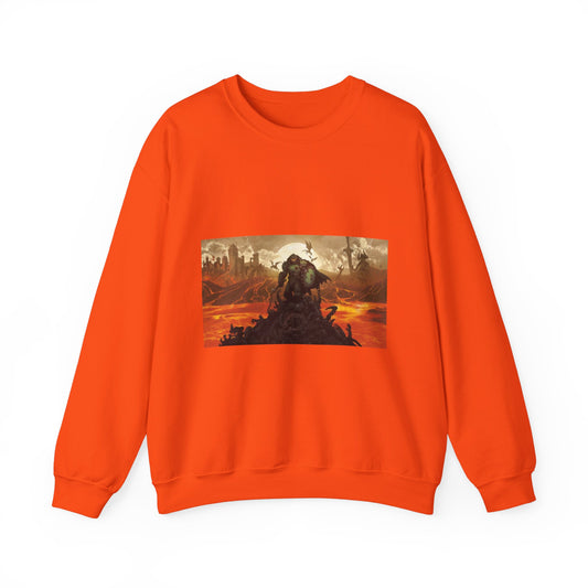 DOOM: The Dark Ages Sweatshirt – Slayer Over Hellfire Scene (Orange)