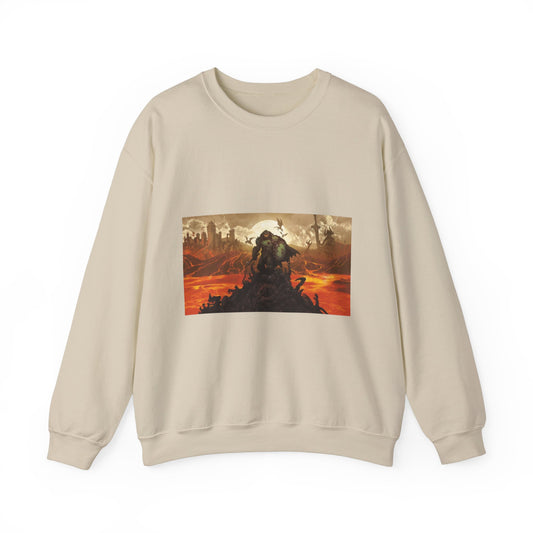 DOOM: The Dark Ages Sweatshirt – Slayer Over Hellfire Scene (Beige)