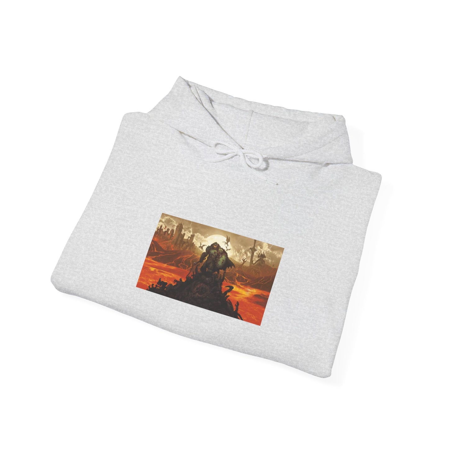 DOOM: The Dark Ages Hoodie – Slayer Over Hellfire Scene (Gray)
