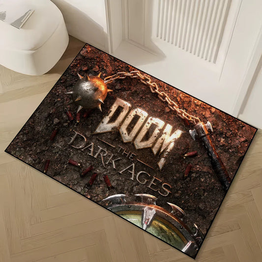 DOOM: The Dark Ages Carpet – Battle-Scarred Logo Rug