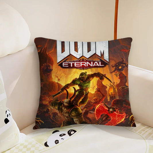DOOM Eternal Pillow – Official Logo and Battle Scene
